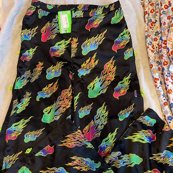 JADED LONDON neon flame open side pants size US 8 - Picture 6 of 10